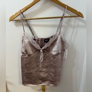 New Pacsun Beverly and Beck Purple Satin Lace Fairy Tank Top